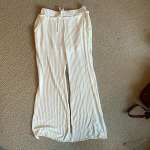 Ocean Drive Ivory Ribbed Knit Pants